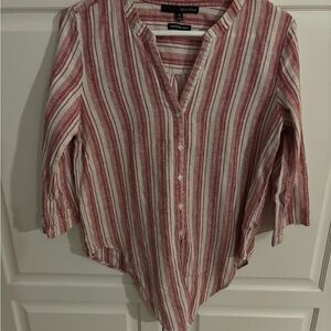 Harve‎ Benard linen blend women’s 3/4 sleeve blouse. Size medium.
